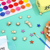 1000 Pieces Star Shape Unfinished Wood Pieces Blank Wood Pieces Wooden Cutouts Ornaments for Craft Project and Decoration (3/4 Inch)