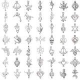 12pcs Mixed Hollow Locket Pendant Pearl Cage Pendant Bead Cage Pendants Jewelry Making Essential