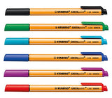 Stabilo Greenpoint Sign Pen Recycled 1.1mm Tip 0.8mm Line Assorted Ref 6088-6 [wallet 6]