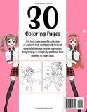 Anime Coloring Book: A Fun Coloring Book For Adults & Teens Relaxation With Cute Kawaii Japanese Girls Theme For Manga and Japan Cartoon Lover