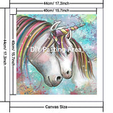 DIY 5d Diamond Painting Kits for Adults, Full Drill Embroidery, Diy5d Round Diamond Rhinestone Stickers Wall Decor Art for Women (Colorful Unicorn 17.3 x17.3 inches)