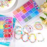 24500+ Pcs Beads for Jewelry Making Kit, Funtopia Colorful Flat Round Polymer Clay Beads Glass Seed Beads for Bracelet Making Kit, Necklace Ring Heishi Beads DIY Craft Gift for Kids Girls