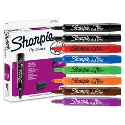 Sharpie Flip Chart Markers, Bullet Tip, Assorted Colors, 2 Packs of 8 Total of 16 Markers