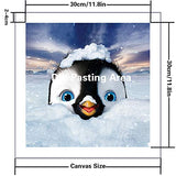 DIY 5d Diamond Painting Kits for Adults, Full Drill Embroidery, DIY 5d Round Diamond Rhinestone Stickers Wall Decor Art for Women (Ice Snow Penguin 11.8x11.8inch)