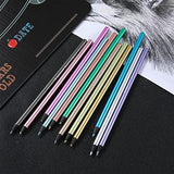 24 Pcs Glitter Pencils Metallic Pencils Colored Wood Drawing Pencils 12 Assorted Colors Sketching Pencil Colorful School Supplies for Art Drawing Kids Children Adult Coloring Book