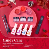 Beetles 6 Colors Dip Powder Nail Kit Starter, Candy Cane Dipping Powder Set Glitter Red Sparkle Colors Snow White Silver Nail Powder Valentine's Day Gifts kit with Base Top Coat Activator Brush Saver