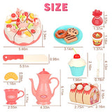 GILOBABY Birthday Cake Toy with Lights & Sounds, Pretend Play Cutting Food Kitchen Toy with Tea Set Bread Roll, Chocolate, Sandy & Dessert, Gift for Girls Boys 3 4 5 Year Old Birthday Party (82 PCS)