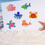 32 Pack Unfinished Summer Wooden Ocean Sea Animal Cutouts, 8 Style Octopus, Shark, Whale, Dolphin, Turtle, Crab, Seahorse, Fish, Blank Wooden Paint Crafts for Kids Home Decoration DIY Craft Project