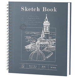 SuFly Hardcover Sketch Book 9x12, 60 Sheets Artist Sketch Pad 90lb/140GSM, Thick Sketchbook for Drawing Ideal for Kids, Teens & Adults, White
