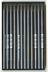Koh-I-Noor Progresso Woodless Graphite Pencil Set, 6 Degrees, 2 Pencils Per Degree, 12 Pencils