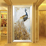 Trayosin 5D Diamond Painting by Numbers for Adults Full Drill Gold Peacock Home Decor