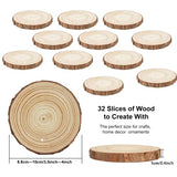 Natural Round Wood Slices 32 Pack 3.5-4 inches Unfinished Wood kit Circles DIY Crafts Wood Ornament Discs…