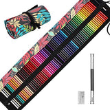 Colored Pencils Set with Canvas Wrap for Drawing Adult Coloring Books Artist Traveling Mother Daughter Friend School Student Gift, Oil Based Color Pencils (72 Colors)