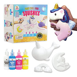 Unicorns Gifts for Girls - Arts and Crafts Paint Your Own Rainbows & Awesomeness Squishies DIY Kit - Crafts for Kids - Includes Large Slow-Rise Squishies (Unicorn Squishy Kit) Unicorn Toys for Girls
