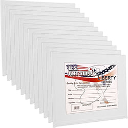 US Art Supply 5 X 5 inch Professional Artist Quality Acid Free Canvas Panel Boards for Painting
