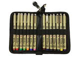 Sakura 13 Pcs Pigma Micron Fine Line Pen Set Assorted Colors 05# 0.45mm Ink Drawing Pens Set with
