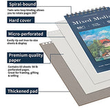 Mixed Media Sketchbook, 5.5 x 8.5 inches, 60 Sheets (98lb/160gsm) Sketch Pad, Top Spiral Bound Hardcover Heavyweight Drawing Papers, for Wet and Dry Media, Drawing, Painting, Sketching