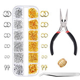 Paxcoo 1200Pcs Open Jump Rings and Lobster Clasps Jewelry Findings Kit with Pliers for Jewelry