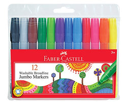 Faber-Castell Jumbo Washable Markers, Premium Broad Line Markers for Kids