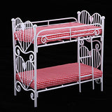 guohanfsh Doll House Mini Bunk Bed Miniature Children's Bedroom Accessories,1/12 Scale