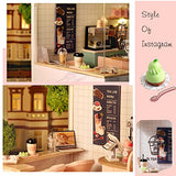 Flever Dollhouse Miniature DIY House Kit Creative Room with Furniture for Romantic Valentine's Gift (Sunshine Tea Station)