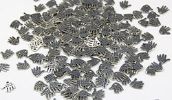 One Pack of 160 DIY Hand-Shaped "Hand Made" Carved Silver Tone For Charms,Pendants,Crafting,Sewing