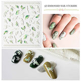 Nail Art Sticker Decals 5D Hollow Exquisite Pattern Nail Art Supplies 4 Sheets Self-Adhesive Luxurious Nail Art Decoration Flower Leaf Butterfly Carving Design DIY Acrylic Nail Art