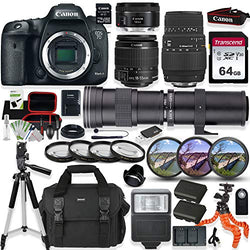 Canon EOS 7D Mark II DSLR Camera with 18-55mm STM Lens, 50mm f/1.8 Lens, Sigma 70-300mm Lens & 420-800mm Telephoto Lens Kit with Prime Accessory Bundle