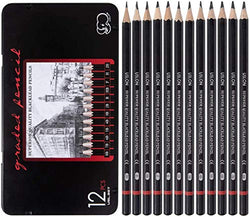 Professional Drawing Sketching Pencil Set - 12 Pieces Art Drawing Graphite Pencils(8B - 2H), Ideal for Drawing Art, Sketching, Shading, for Beginners & Pro Artists