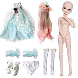 UCanaan 23.6''1/3 BJD SD Doll 19 Ball Joints Dolls with Full Set+Makeup Dress up for Children Gift Toys and Dolls Collection-Daphne