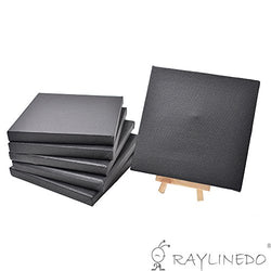 RayLineDo Set of 6pcs Mini Artist Black Canvas Frame 6x6inch ( 15x15cm ) Oil Water Painting Board