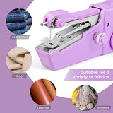 Handheld Sewing Machine, Mini Handy Cordless Portable Sewing Machine for Beginners, Household & Travel Quick Repairs Electric Household Tool for Fabric Clothing Kids Cloth Pet Clothes