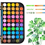 Upgraded 48 Colors Watercolor Paint, Washable Watercolor Paint Set with 3 Paint Brushes and Palette, Non-toxic Water Color Paints Sets for Kids, Adults, Beginners and Artists, Make Your Painting Talk