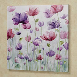 Touch of Class Pink/Purple Pretty Petals Floral Flower Nature Canvas Wall Art 32 Inches Square