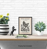 Pablo Picasso Poster Wall Art & Decor - 8x10 Modern Wall Art Prints - Gallery Wall Art - Museum Poster - Contemporary Wall Art - Butterfly Picture - Living Room, Bedroom - Women Housewarming Gift