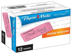 Paper Mate Pink Pearl Erasers, Large, 12-Count,pack of 2