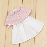 Fortune Days Cute Pink Bowknot Cloak + White Dress for 1/6 12" Blythe Doll or ICY Doll Best Gift