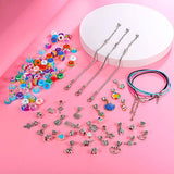 Ckeshop Goldie, Jewelry Making Kit, DIY Charm Bracelet Making kit with Beads, Unicorn and Mermaid Pendants, for Girls 5-13, Birthday and Special Occasion Gifts.