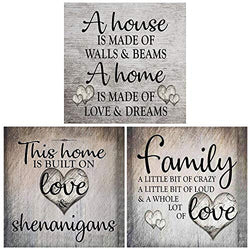 HaiMay 3 Pack DIY 5D Diamond Painting Kits for Adults Paint by Number Kits Full Drill Painting Diamond Pictures Arts Craft for Wall Decoration, Family Love (12x12 inches)