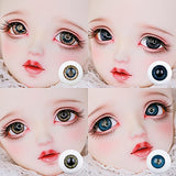 Y&D BJD Doll Accessories 2 Pieces Glass Safety Eyes Colorful Round Craft Eyes for Doll Accessories DIY Craft Making (No Doll)