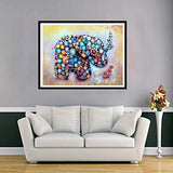 YY lin 5d Diamond Painting Full Drill Cute Animal Painting Cross Stitch Full Drill Crystal Rhinestone Embroidery Pictures Arts Craft for Home Wall Decor Gift 40x30 (Elephant)