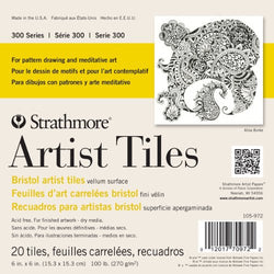 Strathmore STR-105-972 20 Sheet Artist Tiles Bristol Vellum Pad, 6 by 6"