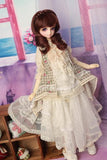 Free Gift 1/4 MSD DOD BJD Dress Suit Outfit Forest Style Doll Dollfie LUTS/ Forest Style Dress /Creamy-White