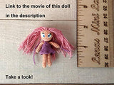 Miniature Art Doll, Amigurumi Hand Croched with Painted Eyes Removable Dress