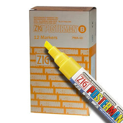 Zig Posterman Waterproof 6mm Yellow Paint Markers - Box of 12