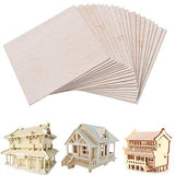 Unfinished Wood Sheet DIY Supplies Blank Wooden Plate Model Slices Wooden Squares Cutouts Home Decoration 4 x 4 inches 1mm 20 Pieces