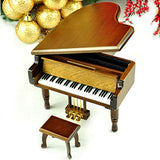 Play (What a Wonderful World) Wooden Piano Music Box with Sankyo Musical Movement (Brown)