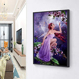 DIY 5D Diamond Painting Kits for Adults, DIY Diamond Painting Girl Fairy 5D Full Round Resin Rhinestone Wall Picture