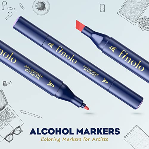 61 Colors Alcohol Markers for Coloring, Typecho Double Tipped