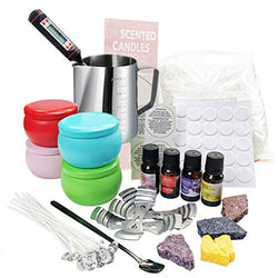 Complete DIY Soy Candle Making Supplies Kit, Homemade Scented Candle Making Set for Adults Beginners, Including 1.8LB Soy Wax, Pouring Pot, Candle Wicks, Fragrances, Candle Dyes, Tin Jars & More